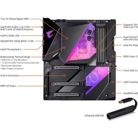 تصویر مادربرد گیگابایت Z490 AORUS XTREME WATERFORCE GIGABYTE Z490 AORUS XTREME WATERFORCE mainboard