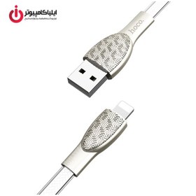 تصویر کابل کربنی فلت فست شارژ Lightning هوکو مدل U52 به طول 1.2 متر 