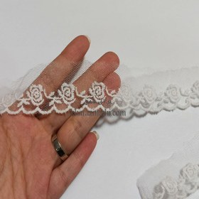 تصویر دانتل شیفون_گل رز ریز {کد3} 