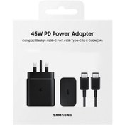 تصویر شارژر دیواری Type-C سامسونگ مدل EPT4510 45W PD همراه کابل SAMSUNG 45W USB-C PD Charger EPT4510 with cable