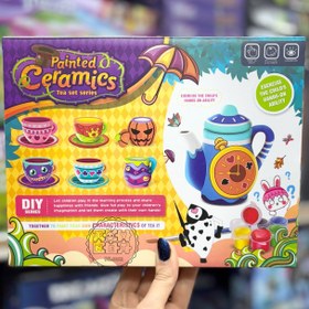 تصویر ست سرامیکی رنگ آمیزی چای خوری 15 تیکه 