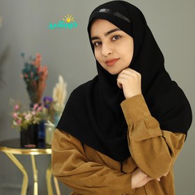 تصویر مقنعه نوار دار کرپ (مقنعه تل دار کرپ) کد 2977 و 2988 