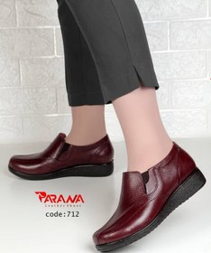 تصویر کفش چرم طبیعی کد 712 - انواع سایز / مشکی 