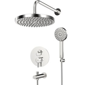 تصویر ملزومات شیر توکار دوش تیپ 4 کویین گرد کروم کسری 