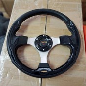 تصویر فرمان اسپرت گرد مشکی 