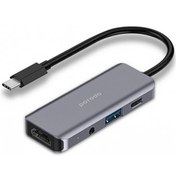 تصویر هاب 4 پورت پرودو Porodo 4 in 1 HDMI 4K USB-C Hub PD-41CHB-GY 