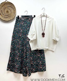 تصویر دامن شلواری گلی 