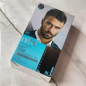 تصویر کیت رنگ مو مردانه نیترو پلاس رنگ شماره n.3 قهوه ای Nitro Plus Hair Color for men black Kit 50ml NO n.3