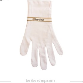 تصویر دستکش نخی زنانه سفید مشکی | عمده بسته ۶ جفتی | کد ۱۰۴۴ 