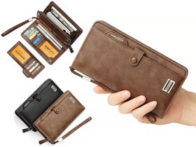 تصویر کیف پول و جاکارتی مردانه بزرگ سانی ستی SUNICETY S3061 Men&#39;s Wallet Zipper Hand Hold Mobile Phone Bag 