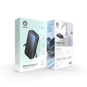 تصویر پاوربانک خورشیدی گرین لاین مدل PD20W Solar 2 Green Lion PD20W Solar 2 16000mAh Power Bank