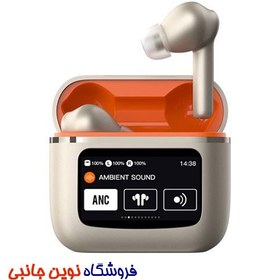 تصویر هندزفری بلوتوث دوگوش گرین لاین Green Lion TouchWave ANC GNTWVEANCBK دارای صفحه نمایش لمسی Green Lion TouchWave ANC LCD Touch Screen Earbuds