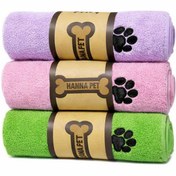 تصویر حوله سگ و گربه حناپت مدل نانو سایز 50*70 