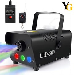 تصویر دستگاه مه پاش 500 واتی با 3 چراغ LED، دستگاه مه ضد عفونی 3000 با گیرنده سیمی و کنترل از راه دور بی سیم 