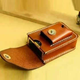 تصویر جاسیگاری و فندک چرمی افرا 