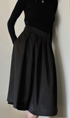 تصویر دامن پیلی دار زنانه مشکی سایز ۷۵ سانتی‌متر 