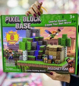 تصویر لگو مگنتی ماینکرافت ۸۳ قطعه Creative World Magnetic Minecraft Blocks – 83-Piece Pixel Build Set for Kids