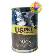 تصویر کنسرو طبیعی سگ بالغ | یو اس پت (US PET) | حاوی گوشت اردک | 400 گرم | وارداتی 