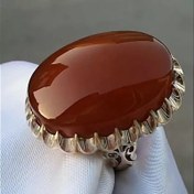 تصویر عقیق یمنی پاک و خوش رنگ ، رکاب نقره عیار بالا ، کاملا دست ساز مدل فیلی 