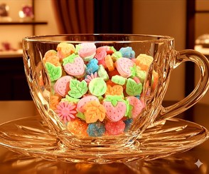 تصویر قند گیاهی فانتزی وانیلی - 100گرم qandnoosh