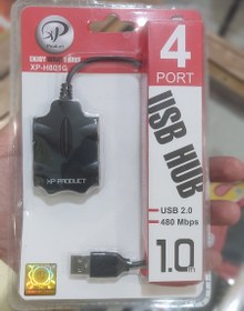 تصویر هاب USB 2.0 چهارپورت XP-PRODUCT مدل XP-H801 