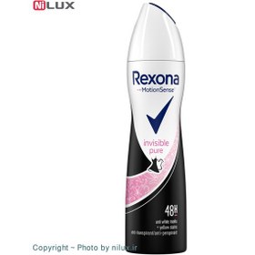 تصویر اسپری دئودورانت زنانه مدل Invisible Pure حجم 200 میل رکسونا Rexona Deodorant Spray Invisible Pure For Women 200ml