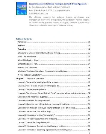 خرید و قیمت دانلود کتاب Lessons Learned in Software Testing: A Context ...