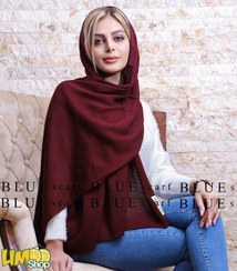 تصویر شال بافت زنانه ساده - سرمه ای 