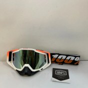 تصویر عینک کراسی حرفه‌ای برند 100% – سفید نارنجی 