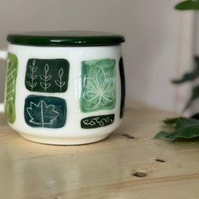 تصویر ماگ موزه برگ ها خرید ماگ پینترستی سرامیکی موزه برگ ها