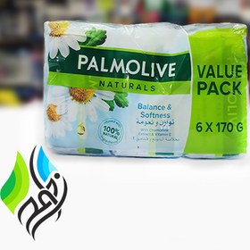 تصویر صابون پالمولیو بابونه مدل balance & softness وزن 170 گرم بسته ۶ عددی ا Palmolive Soap Value Pack 170g*6 Palmolive Soap Value Pack 170g*6