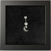 تصویر پیرسینگ نقره ناف مدل ماه با نگین 