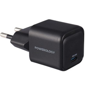 تصویر آداپتور 20وات پاورولوژِی با قابلیت شارژ PD Powerology Ultra-Compact Charger PD 20W EU