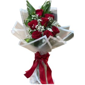 تصویر دسته گل رز قرمز 