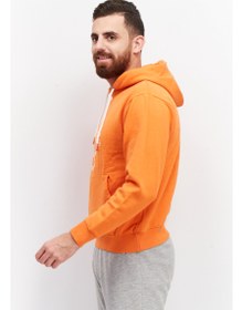 تصویر سویشرت کلاه‌دار آستین بلند مردانه برند، نارنجی برند le tigre Men Brand Logo Long Sleeve Hooded Sweatshirt, Orange