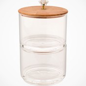 تصویر ظرف شکلات دو طبقه با درب چوبی 2167