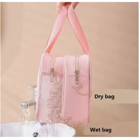 تصویر کیف واش بگ آرایشی و بهداشتی دو زیپ رنگ Original BLUE WASH BAG