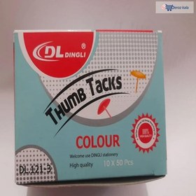 تصویر پونز دینگ لی مدل DL.121-3 بسته 50 عددی DINGLI DL.121-3 Thumb Tacks Push pin 50 Pcs