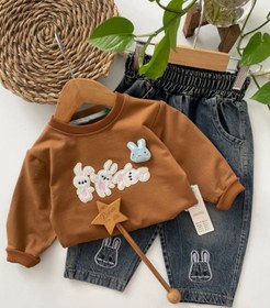 تصویر ست بلوز و شلوار جین 