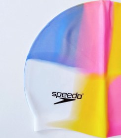 تصویر کلاه استخر طرح آبرنگ برند اسپیدو ( Speedo ) زنانه و مردانه سیلیکونی ضد آب و ضد کلر 