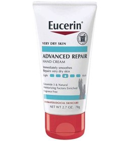 تصویر کرم دست ترمیم‌کننده پیشرفته برند eucerin 