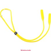 تصویر بند عینک سیلیکونی حروفی زرد (حرف O) 