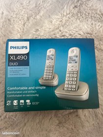 تصویر تلفن بی سیم فیلیپس دوعددی مدل XL490 DUO اصلی 