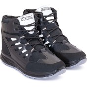 تصویر نیم بوت زنانه شیما مدل آلاسکا مشکی نقره ای 