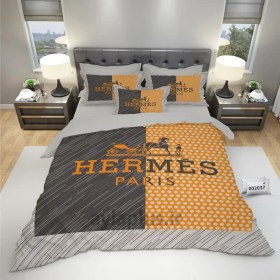 تصویر ست روتختی دونفره طرح هرمس 6 تکه کد 002037 Hermes double bedspread code 002037