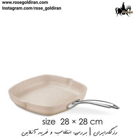 تصویر تابه گریل مربع نچسب کرکماز مدل گرانیتا سایز 28×28سانتی متر Korkmaz Granita 28x28 cm Square Grill Pan