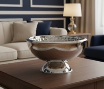 تصویر میوه خوری بزرگ پایه دار حبابی استیل _ استیل دو جداره