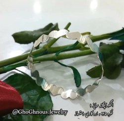 تصویر النگو نقره زنانه مدل قلب کد ۴۰۳NA1 Alangou noghre zanane model ghalb code 403NA1