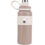 تصویر قمقمه فلاسکی طرح خرسی گنجایش 600ml کد 1204 Flask thermos with bear design