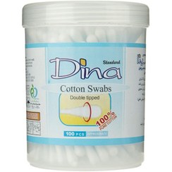 تصویر گوش پاک کن 100 عددی لیوانی دینا / Dina Cotton Swabs 100Pcs 